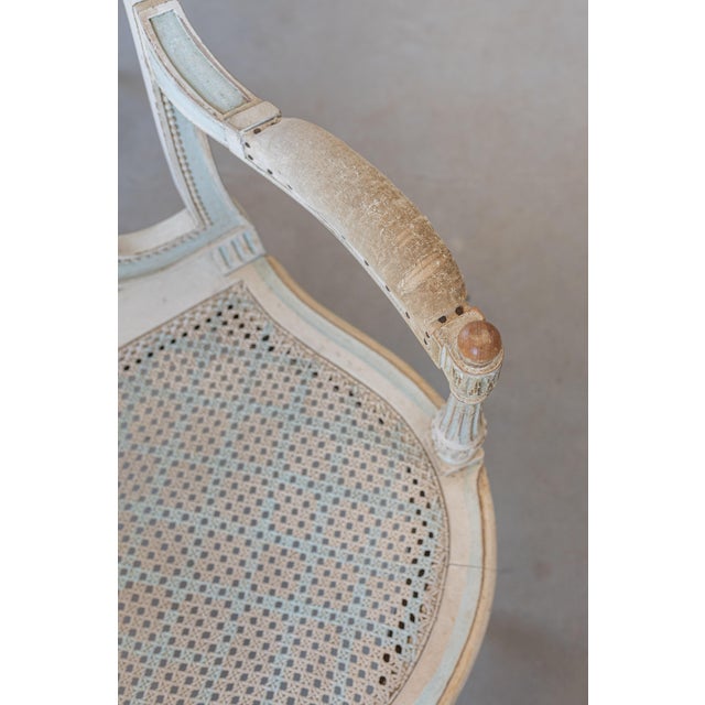 19th Century Set of 6 Louis XVI Dining Chairs, Including 2 Arm Chairs For Sale - Image 14 of 17