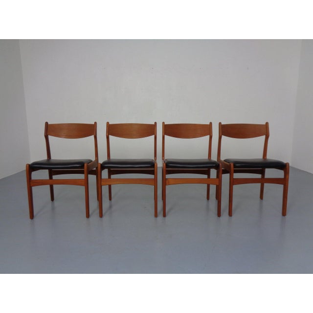Set of four teak chairs by Erik Buch from the 1960s. Reupholstered and padded. I have official proof of authenticity such...