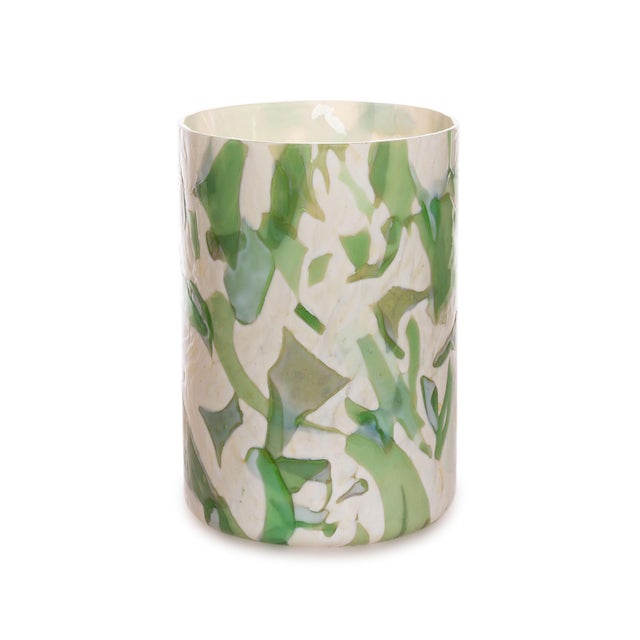 Contemporary Stories of Italy Nougat Tumblers - Green, Set of 6 For Sale - Image 3 of 7