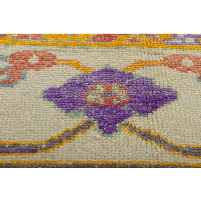 Textile Colorful Turkish Oushak Rug - 10'04 X 14'04 For Sale - Image 7 of 11