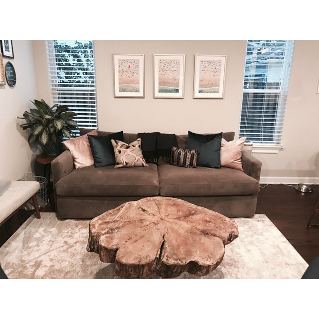Crate Barrel Velvet Lounge Sofa Chairish