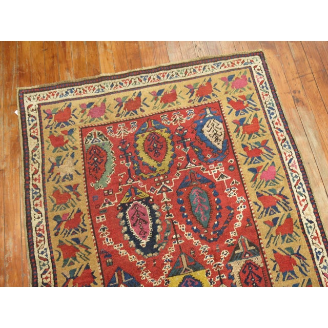 Traditional Colorful Early 20th Century Antique Karabagh Caucasian Runner For Sale - Image 4 of 6