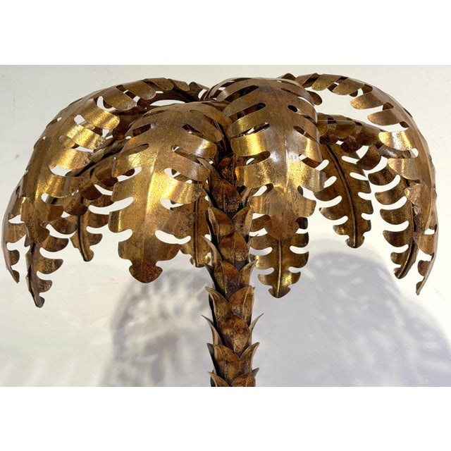Late 20th Century Pair of Maison Jansen Style Gilt Metal Palm Tree Table Lamps For Sale - Image 15 of 15