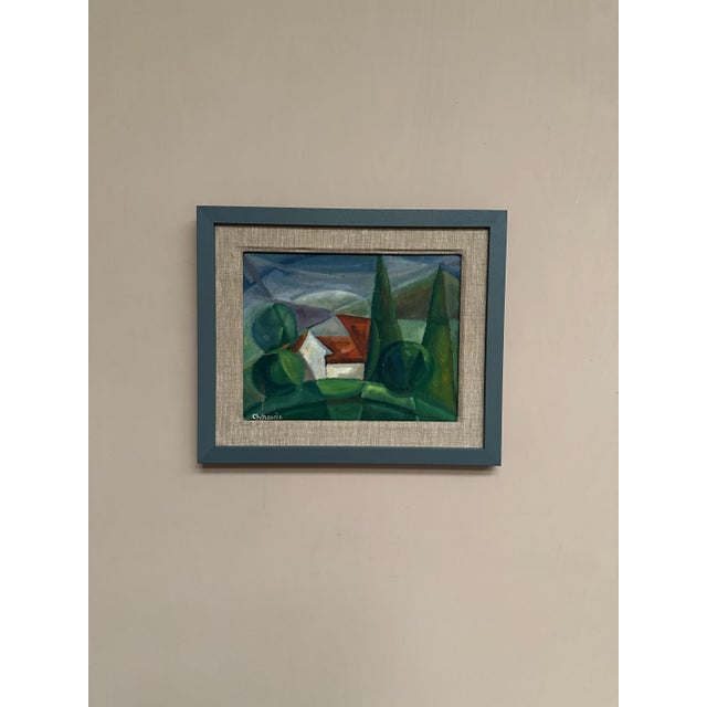 Chabaneix, Cubist Landscape, 1970s, Oil on Panel, Framed For Sale - Image 5 of 13