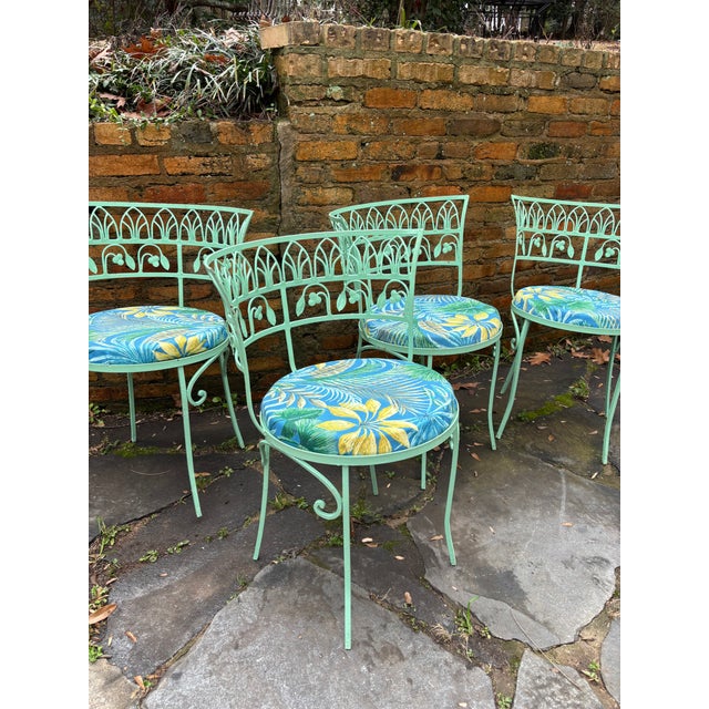 Turquoise Mid 20th Century Salterini Pool Side Chairs, Set of 4, Attributed For Sale - Image 8 of 12