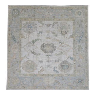 Square Turkish Oushak Rug 10' x 10'4" For Sale