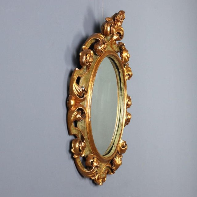 19th Century Eclectic Mirror in Carved and Gilded Wood, Italy For Sale - Image 4 of 11