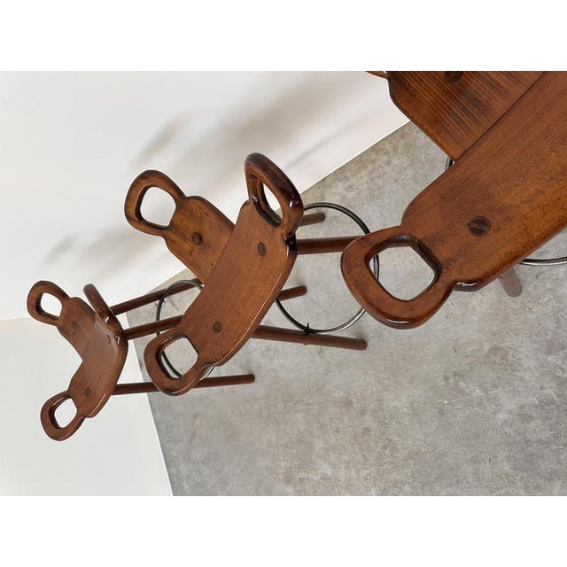 Vintage Bar Stool in Wood in the style of Sergio Rodrigues For Sale - Image 6 of 14