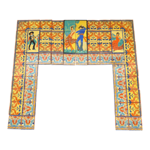 Museum-Quality 1920s D&m (Davies & McDonald) Spanish Revival Fireplace Tile Set With Spanish Dancers