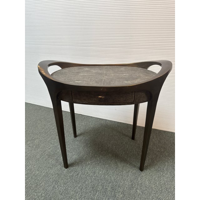 Early 21st Century R & Y Augousti Black Shagreen Side Table For Sale - Image 5 of 11