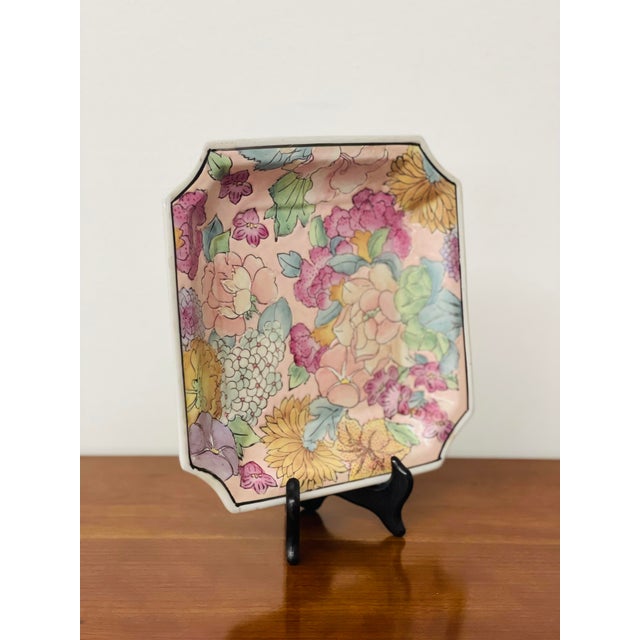 Art Nouveau Mid 20th Century Asian Andrea by Sadek Hand Painted Floral Valet Tray For Sale - Image 3 of 5