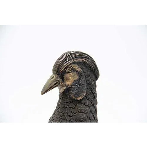 Chiseled Silver Pheasants with Long Tails, Set of 2 For Sale - Image 5 of 10