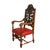 This antique Italian throne chair is a dramatic and richly sculptural piece that brings historic character and commanding...