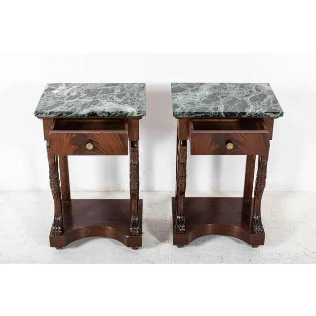 French Swan Neck Bedside Tables, Set of 2 For Sale - Image 10 of 18