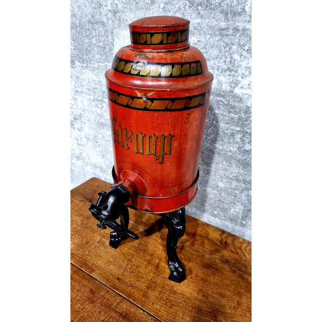 Black Vintage Cast Iron Decorative Syrup Dispenser, 1890s For Sale - Image 8 of 14
