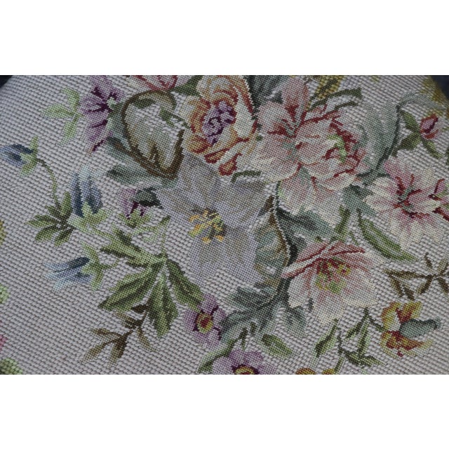 Pair of Victorian Needlepoint Upholstered Mahogany Footstools, Late 19th Century For Sale - Image 11 of 11