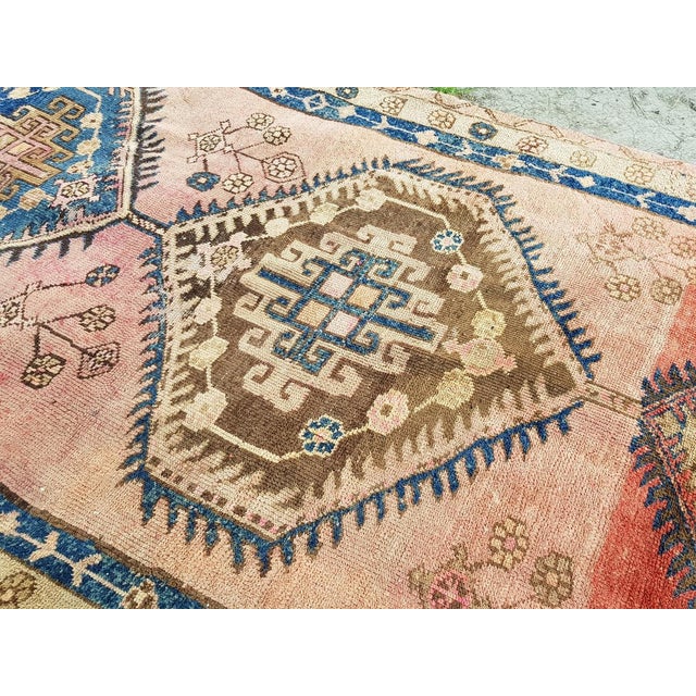 Textile Antique Oushak Runner- 5′7″ × 11′7″ For Sale - Image 7 of 9
