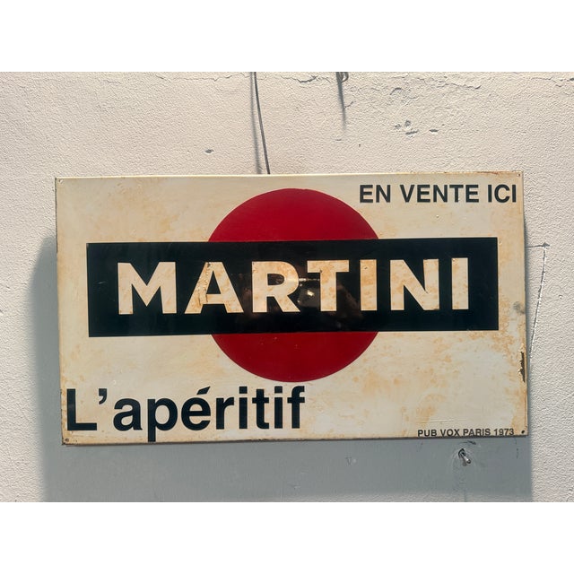 Mid-Century Modern Vintage Martini Lapéritif Advertising Sign, 1973 For Sale - Image 3 of 4