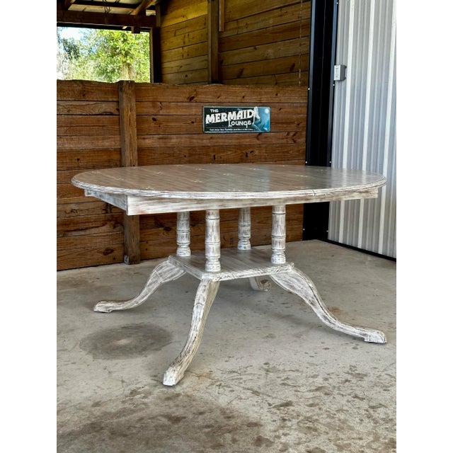 Modern History Home Custom Round to Oval Extension Dining Table For Sale - Image 10 of 11