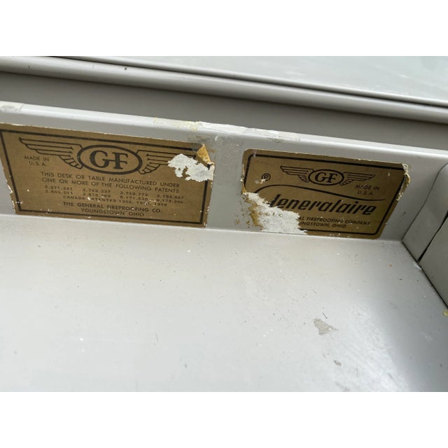 Vintage General Fireproofing Company Metal Tanker Desk For Sale In Sacramento - Image 6 of 13