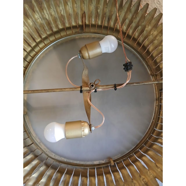 Gilt Iron Ceiling Lamp from Ferro Art, 1960s For Sale - Image 6 of 7