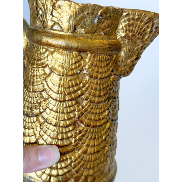 Vintage Gilt Italian Shell Motif Pitcher For Sale - Image 12 of 12