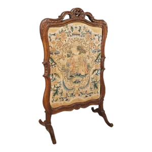 Period French Régence Firescreen With Needlepoint Inset, Circa 1720