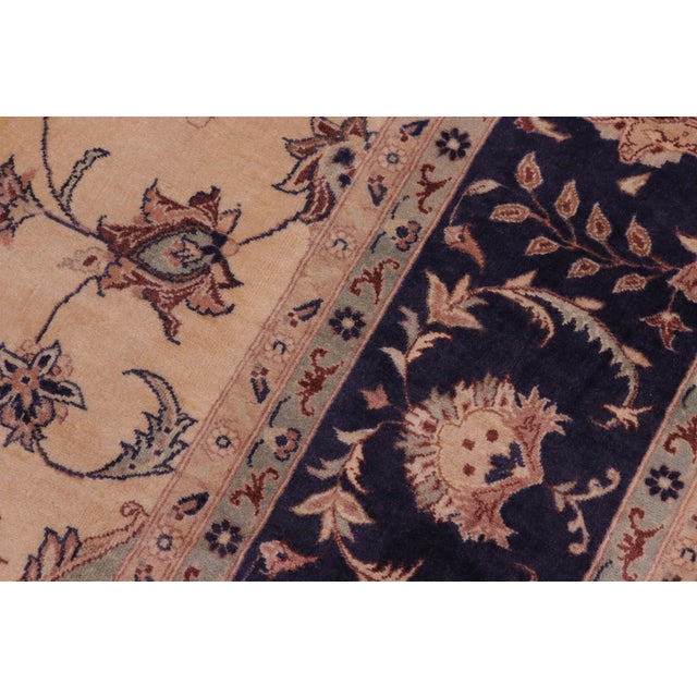 1990s Shabby Chic 1990's Pak-Persian Tan/Blue Wool Rug - 8'0'' X 8'3'' For Sale - Image 5 of 9