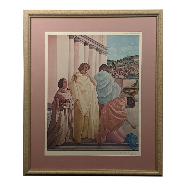 1973 Harold Bruder Pencil-Signed Holy City Art Print – 1972 Nyc Gallery Provenance For Sale