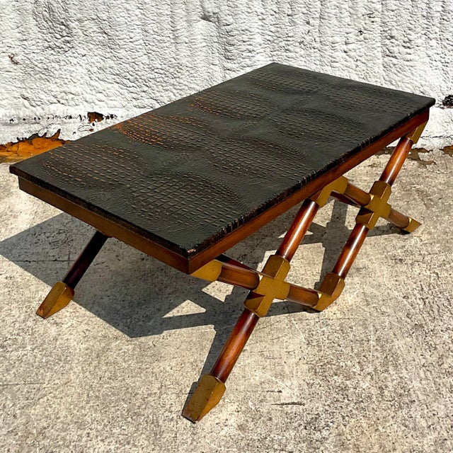 Late 20th Century Vintage Boho John Richards Campaign Coffee Table For Sale - Image 9 of 9
