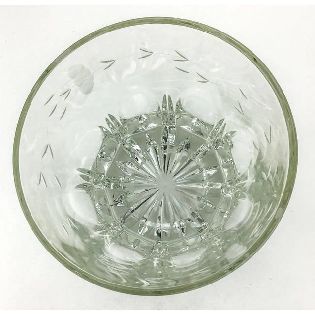 Mid-Century Modern Mid Century Etched Heavy Glass Ice Bucket For Sale - Image 3 of 7