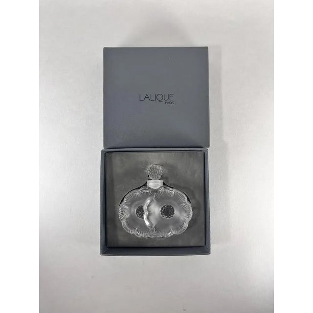 Vintage Flower Lalique Crystal Bottle by René Lalique, 1990s For Sale - Image 8 of 9