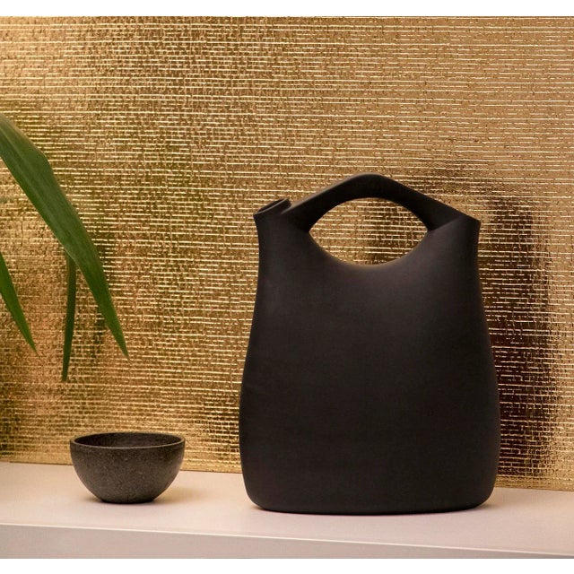 Abrek Biscuit Porcelain Jug in Black by Zpstudio For Sale - Image 6 of 7