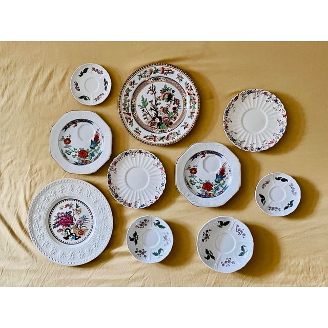 Early 20th Century Floral Curated Decorative Plates- Set of 10 For Sale - Image 10 of 12