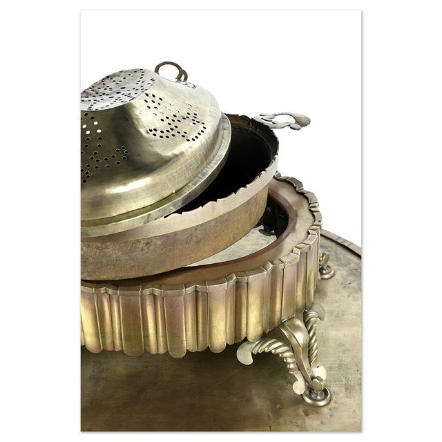 Berber Brass Brazier on Mahogany Table Base For Sale - Image 9 of 10