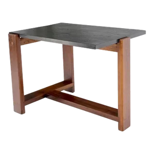 Solid Oiled Walnut Slate Top Rectangular End Table