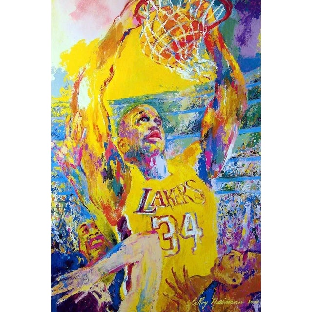 "Shaq" by LeRoy Neiman Offset Lithograph Poster on Paper This is not hand signed Art Size: 32"x 21" Paper Size 38" x 27"...