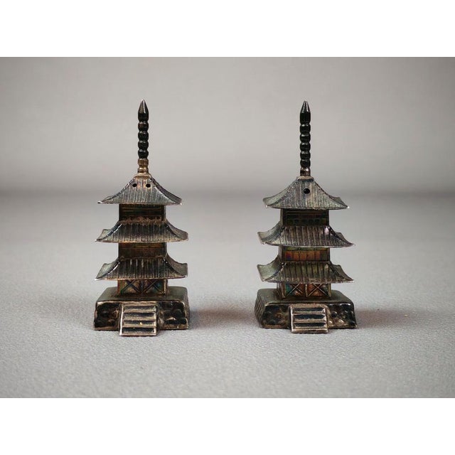 Metal Silver Salt and Pepper Set, Japan, 1890s, Set of 2 For Sale - Image 7 of 7