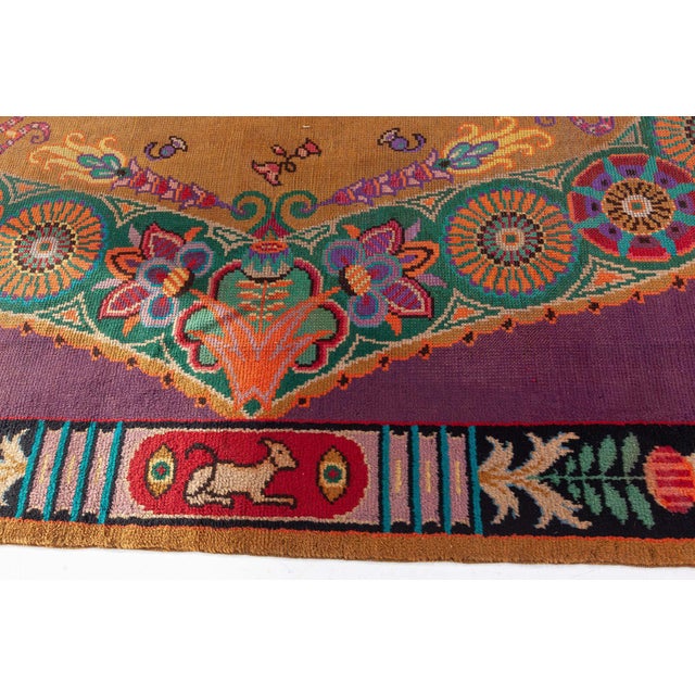 Mid 20th Century Doris Leslie Blau Vintage Viennese Art Nouveau Rug For Sale - Image 5 of 9