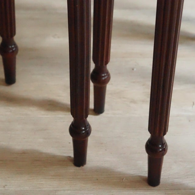 Regency Mahogany Nesting Tables with Glass Tops, Set of 3 For Sale - Image 8 of 9