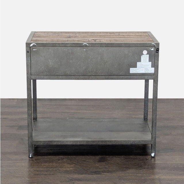 Wood Pottery Barn Big Daddy's Antiques Metal Nightstand For Sale - Image 7 of 12