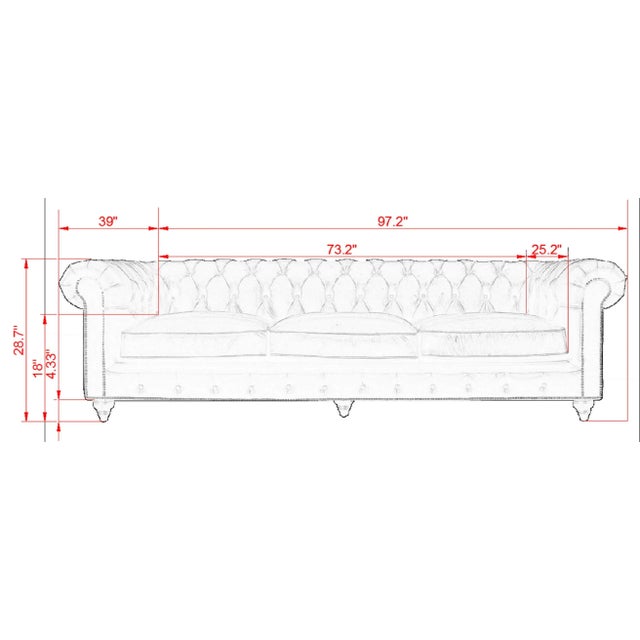 Brown Pasargad Home Genuine Leather Chester Bay Tufted Sofa For Sale - Image 8 of 8