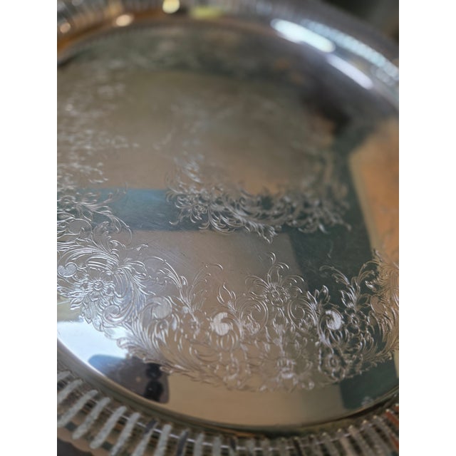 Mid 20th Century Vintage Wilcox International Silver Brandon Hall 7572b Round Platter Tray For Sale - Image 5 of 10
