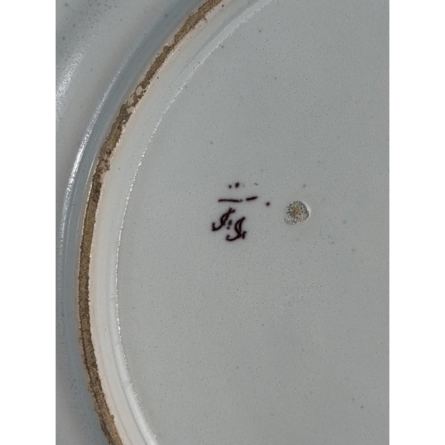 French Rouen Style Faience Plates with Floral Basket, 1790-1820, Set of 2 For Sale - Image 10 of 11