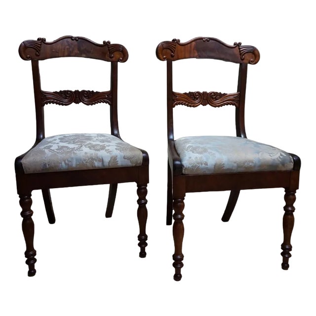 Set of 19th Century Regency Mahogany Cornucopia Dining Chairs For Sale
