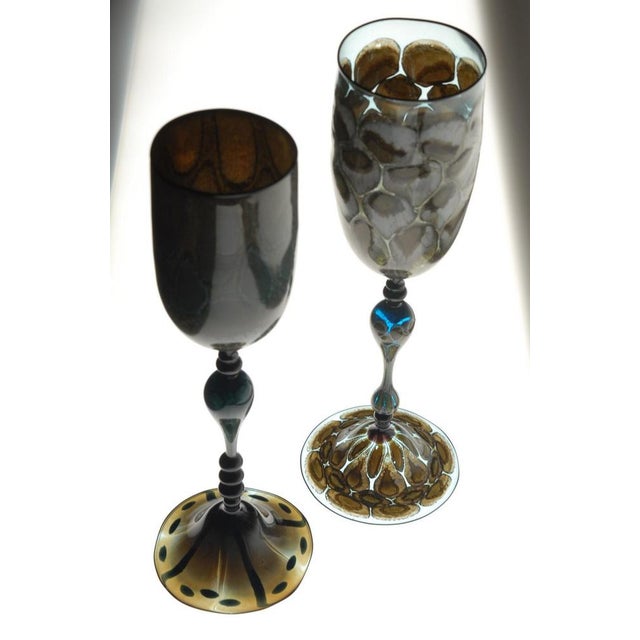 Turtoise Murano Glass Goblets from Pauly & Co., Set of 2 For Sale - Image 17 of 18