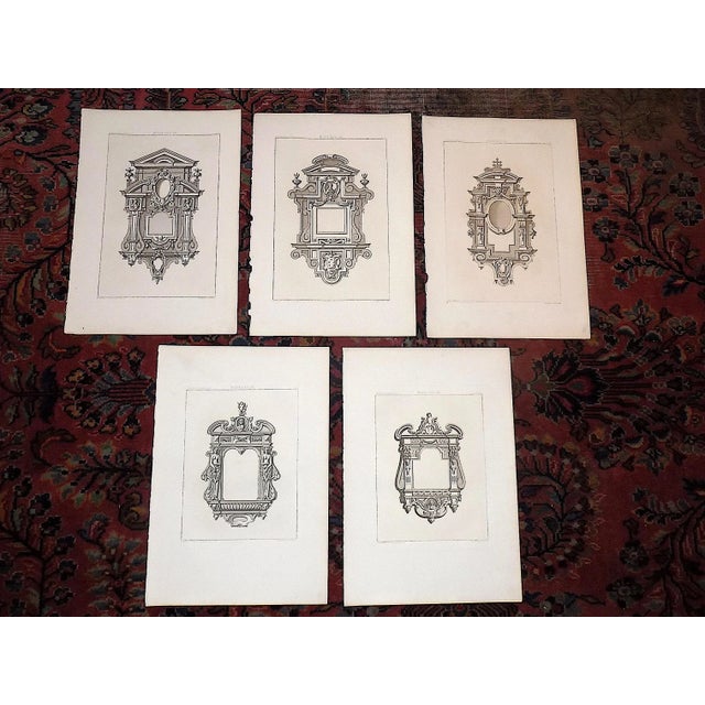 Authentic Antique 19th Century French Louis XIII Architectural Imperial Folio Size Lithographs by Crispin De Passe - Set of 5 For Sale In Cincinnati - Image 6 of 6