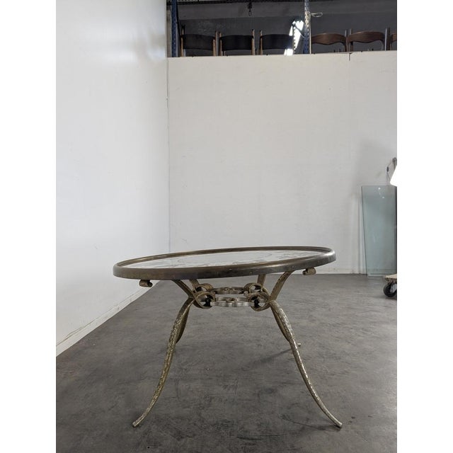 Gilt Wrought Iron Side Table by René Drouet For Sale - Image 3 of 7