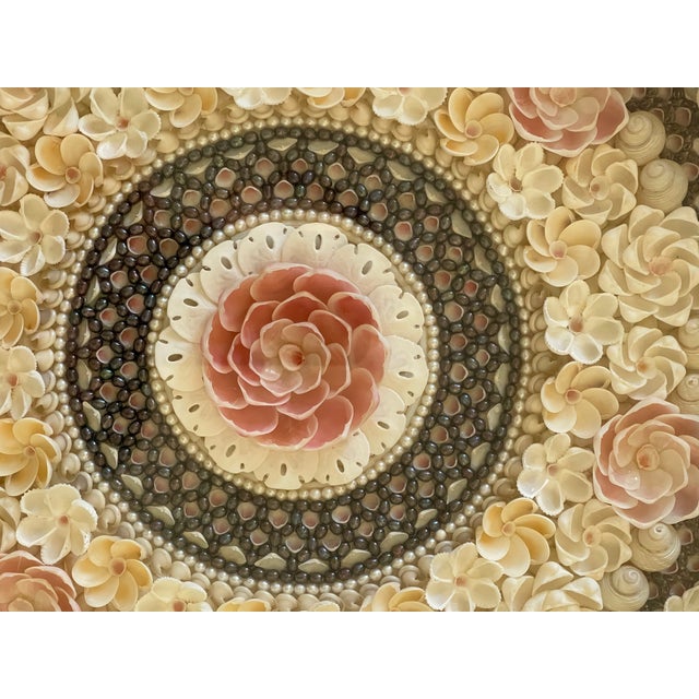 1960s 16” Superb Sailors Valentines Sea Shell Octagonal For Sale - Image 5 of 5