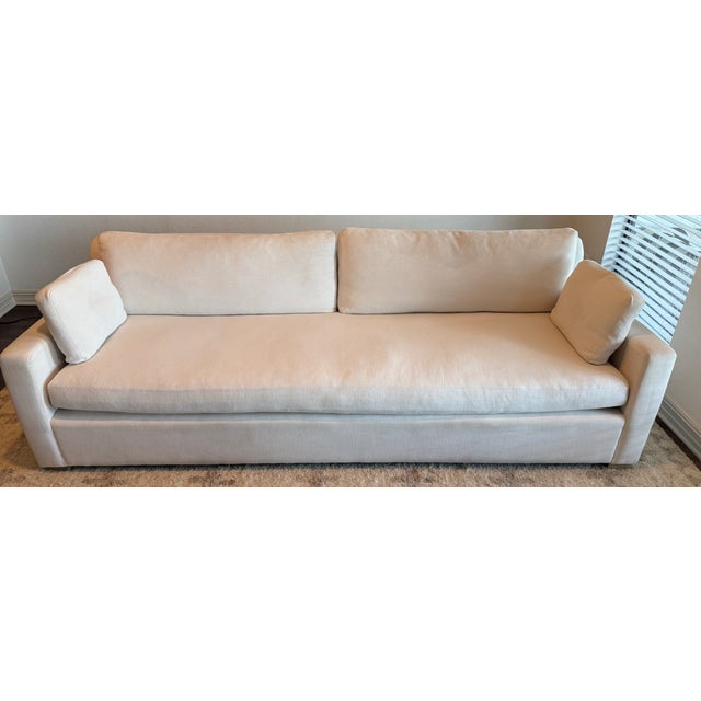 Elevate your living space with this grand-scale 9' Belgian Track Arm Sofa from Restoration Hardware. Originally purchased...